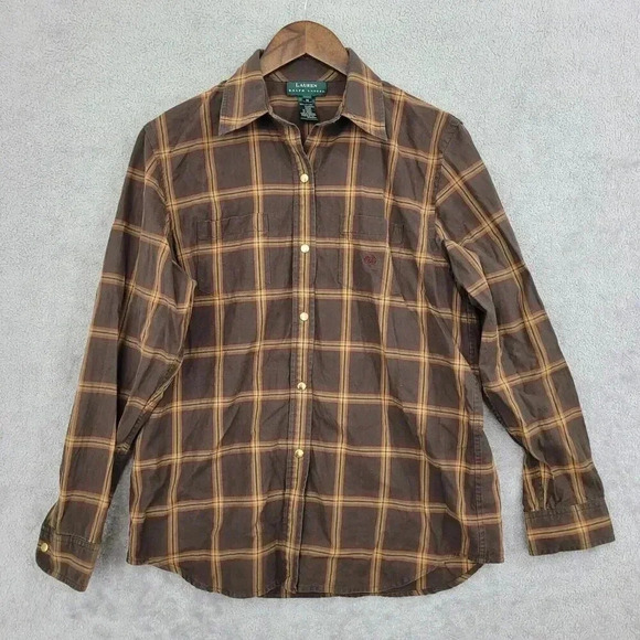 Lauren Ralph Lauren Tops - Lauren Ralph Lauren Women's Plaid Button-Up Shirt Medium Cotton 19CT